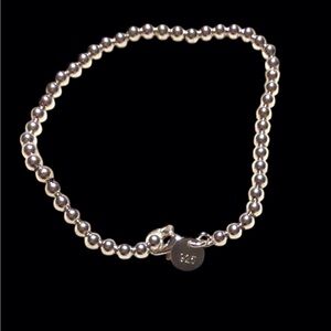 NIB....Womens 925 Sterling Silver beaded bracelet. 7.75-8"